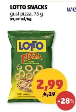 Penny LOTTO SNACKS gust pizza, 75 g Ofertă
