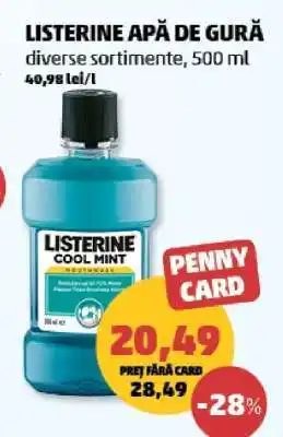 Penny LISTERINE Apă de gură Ofertă