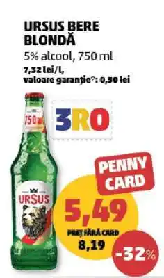 Penny URSUS Bere blondă Ofertă
