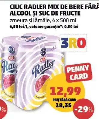 Penny CIUC Radler Mix de Bere Fără Alcool și Suc de Fructe Ofertă