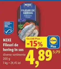 Lidl NIXE Fileuri de hering în sos Ofertă