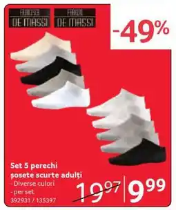 Selgros Set 5 perechi șosete scurte adulți Ofertă