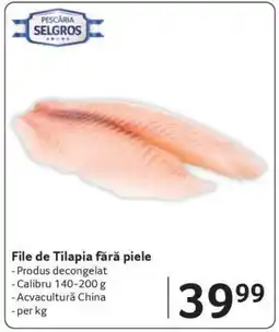 Selgros File de tilapia fără piele Ofertă