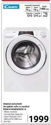 Selgros Mașină automată de spălat rufe cu uscător ROW41494DWMCE-S Ofertă