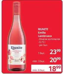 Selgros RIUNITE Emilia Lambrusco Ofertă
