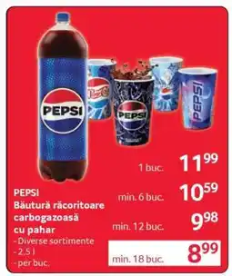 Selgros PEPSI Băutură răcoritoare carbogazoasă cu pahar Ofertă