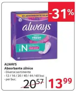 Selgros ALWAYS Absorbante zilnice Ofertă