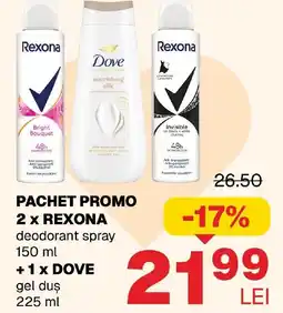 Annabella Pachet promo 2 x REXONA deodorant spray Ofertă