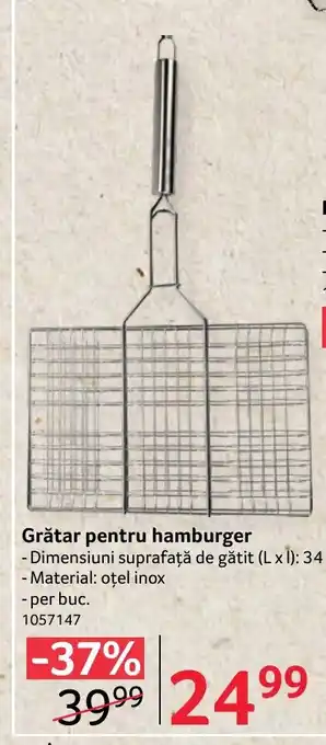 Selgros Grătar pentru hamburger Ofertă