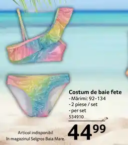Selgros Costum de baie fete Ofertă