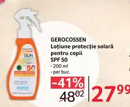 Selgros GEROCOSSEN Loțiune protecție solară pentru copii SPF 50 Ofertă