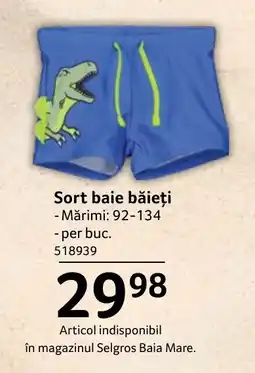 Selgros Sort baie băieți Ofertă