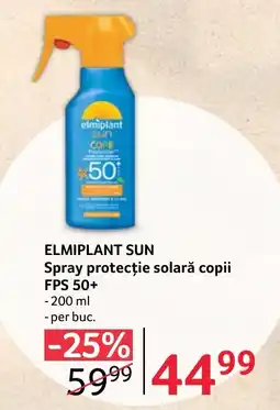 Selgros ELMIPLANT SUN Spray protecție solară copii FPS 50+ Ofertă