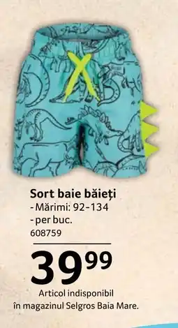 Selgros Sort baie băieți Ofertă