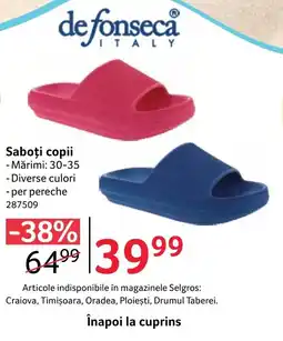 Selgros Saboți copii Ofertă