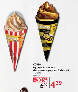 Selgros CORSO Înghețată cu aromă de caramel și popcorn / albinuță Ofertă