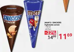Selgros M&M'S/SNICKERS Îngheţată cornet Ofertă