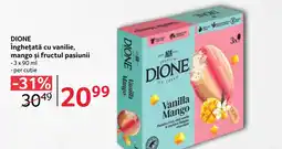 Selgros DIONE Înghețată cu vanilie, mango și fructul pasiunii Ofertă