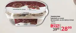 Selgros TRANSALPINA Înghețată cu aromă de ciocolată, sos de vișine și cireșe Ofertă