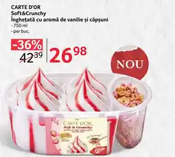 Selgros CARTE D'OR Soft&Crunchy Îngheţată cu aromă de vanilie și căpşuni Ofertă