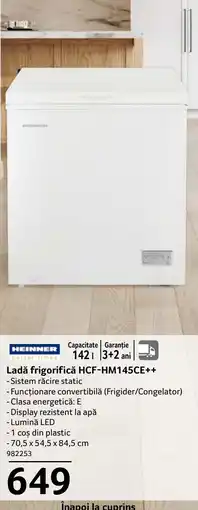 Selgros HEINNER Ladǎ frigorifică HCF-HM145CE++ Ofertă