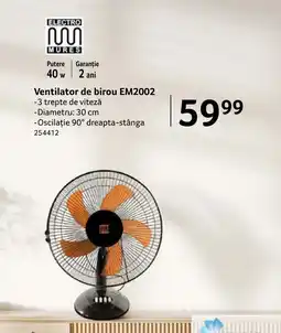 Selgros Ventilator de birou EM2002 Ofertă