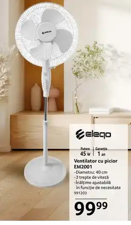Selgros Ventilator cu picior EM2001 Ofertă