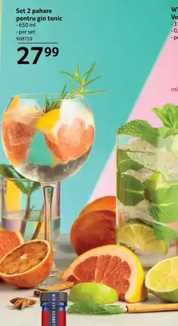 Selgros Set 2 pahare pentru gin tonic Ofertă