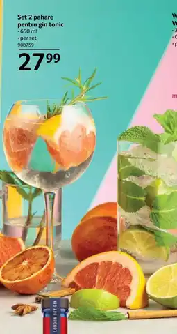 Selgros Set 2 pahare pentru gin tonic Ofertă