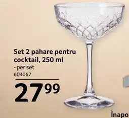 Selgros Set 2 pahare pentru cocktail Ofertă