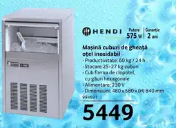 Selgros HENDI Maşină cuburi de gheață otel inoxidabil Ofertă