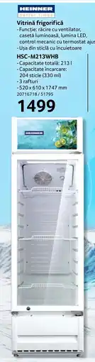 Selgros HEINNER Vitrină frigorifică HSC-M213WHB Ofertă