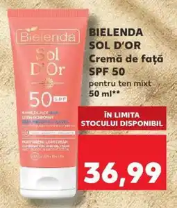 Kaufland BIELENDA SOL D’OR Cremă de față SPF 50 Ofertă