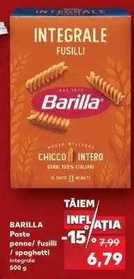 Kaufland BARILLA Paste penne / fusilli / spaghetti integrale Ofertă