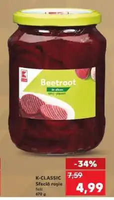 Kaufland K-CLASSIC Sfeclă roșie felii Ofertă