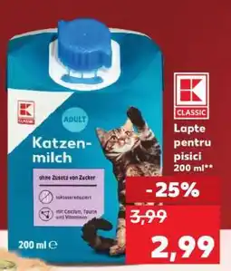 Kaufland Lapte pentru pisici 200 ml Ofertă