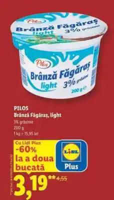 Lidl PILOS Brânză Făgăraș light Ofertă