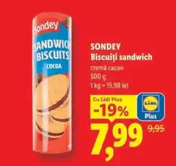 Lidl Sondey Biscuiți Sandwich Ofertă