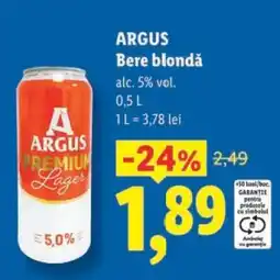 Lidl ARGUS Bere blondă Ofertă