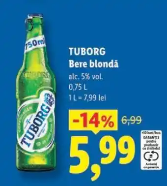 Lidl TUBORG Bere blondă Ofertă