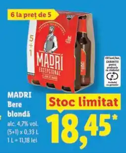 Lidl MADRI Bere blondă Ofertă
