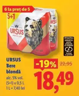 Lidl URSUS Bere blondă Ofertă