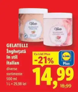 Lidl Gelatelli Înghețată în stil italian Ofertă