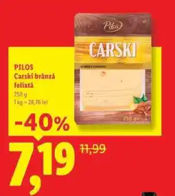 Lidl Pilos Carski brânză feliată Ofertă