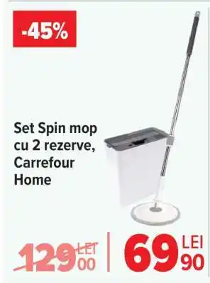 Set Spin mop cu 2 rezerve, Carrefour Home