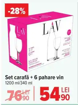 Carrefour Set carafă + 6 pahare vin Ofertă