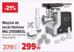 Carrefour Mașină de tocat Heinner MG-2100BKSL Ofertă
