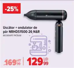Carrefour Uscător + ondulator de păr NRHDS1500-26 N&R Ofertă