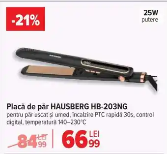 Carrefour Placă de păr HAUSBERG HB-203NG Ofertă