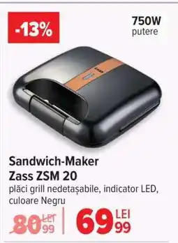 Carrefour Sandwich-Maker Zass ZSM 20 Ofertă